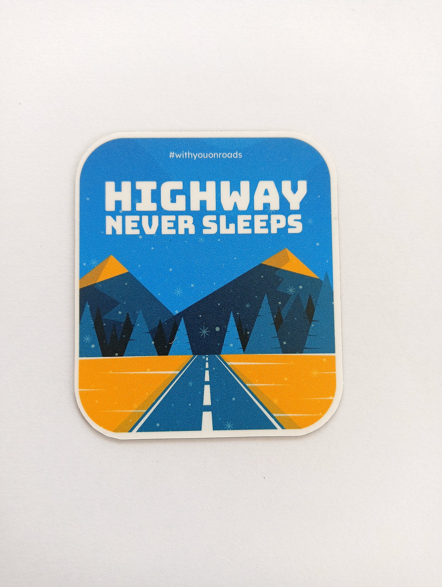 Highway Never Sleeps Fridge Magnet