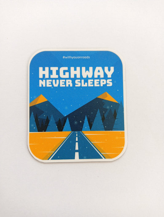 Highway Never Sleeps Fridge Magnet