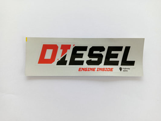 Diesel Engine Inside Red Car Sticker