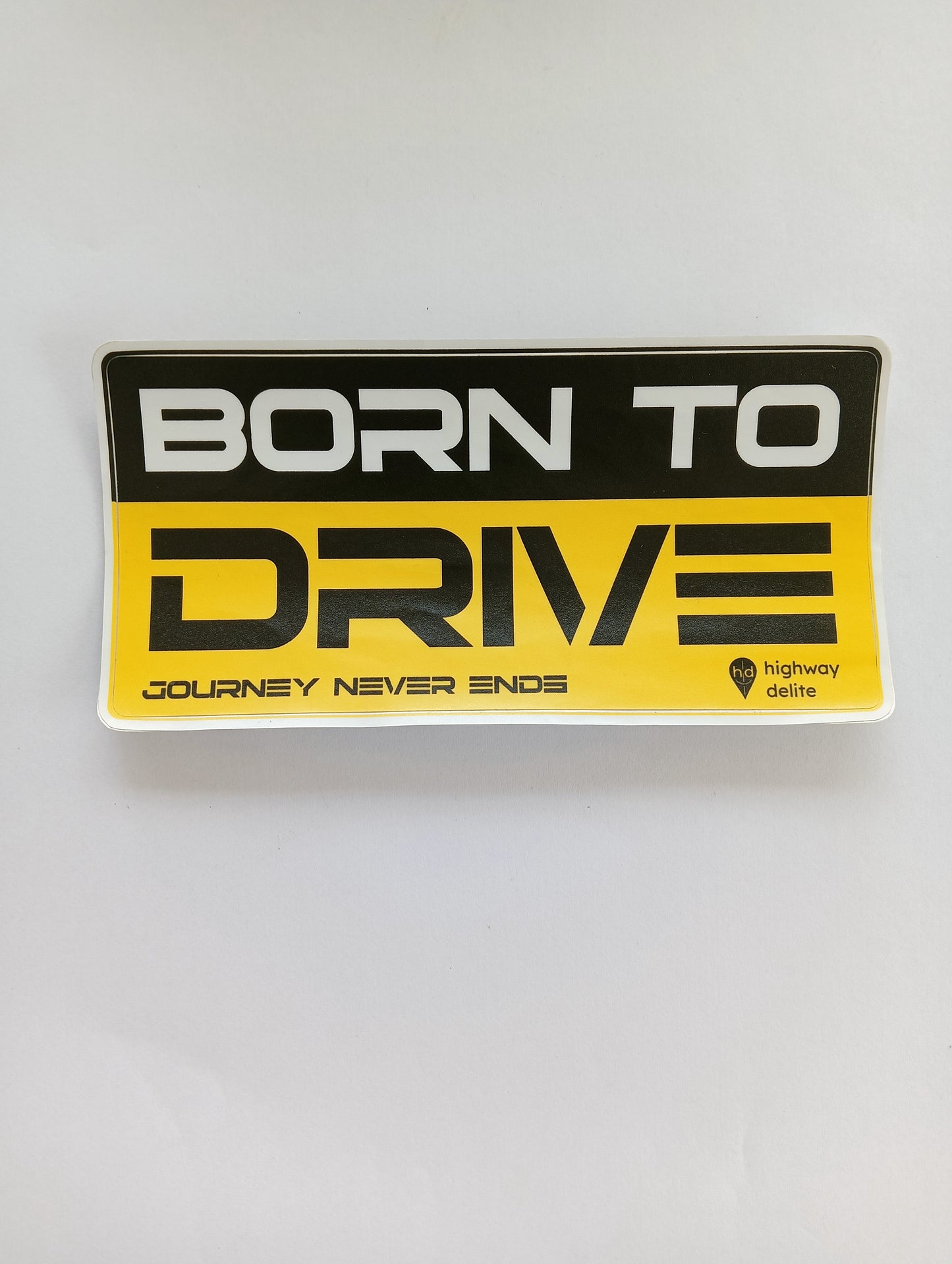 Born To Drive Yellow Non-Reflective Car Sticker
