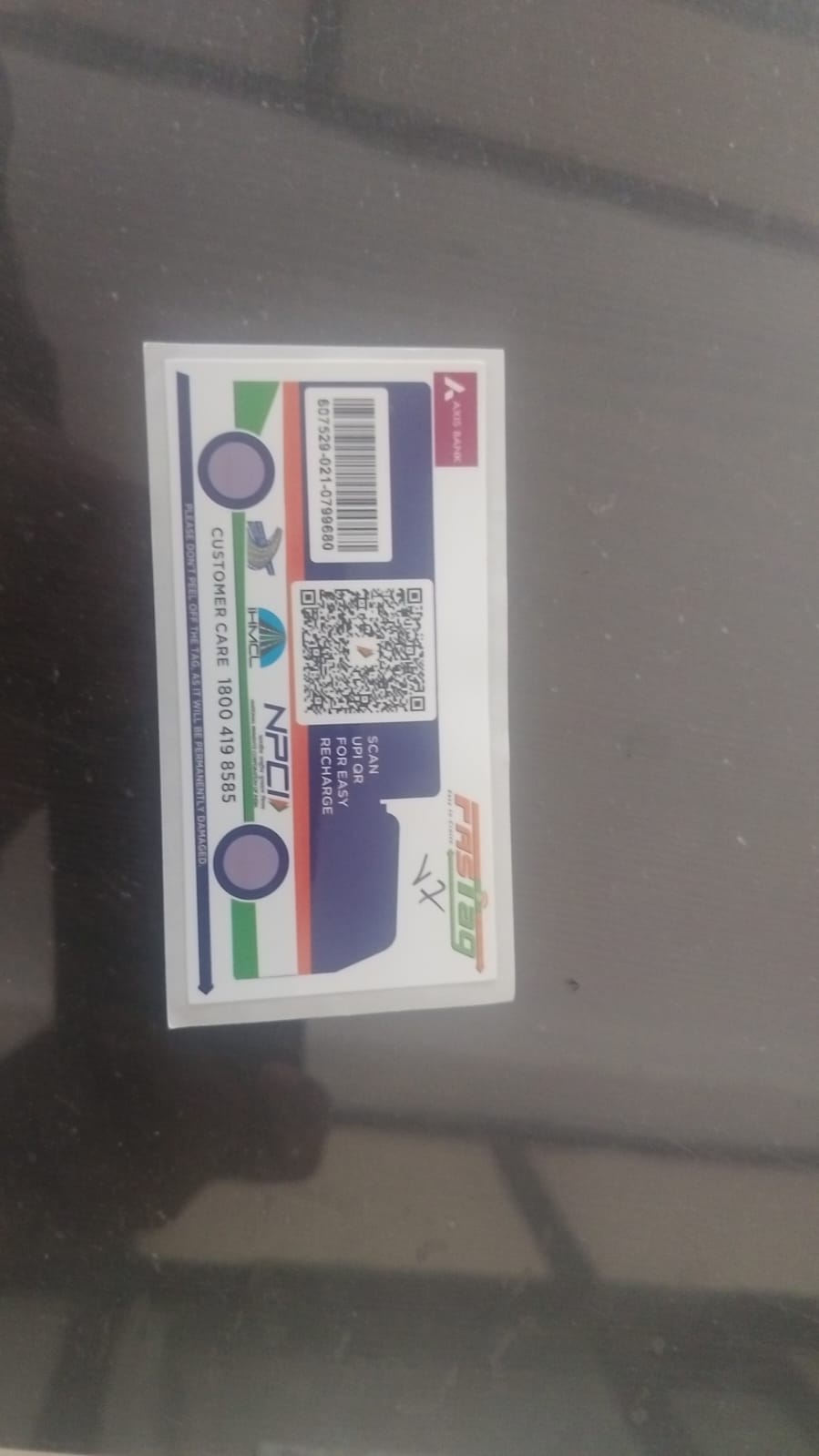 axis bank v7 fast tag