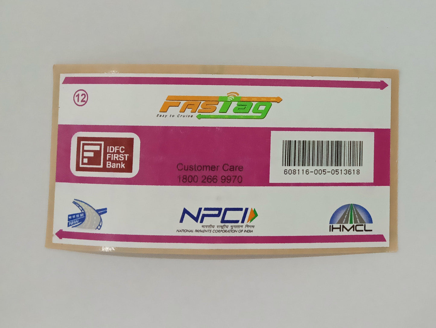 IDFC FASTag – Class 12 (4 to 6 Axle Commercial Vehicle)